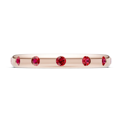 Flush Set Gemstone Wedding Gold Ring