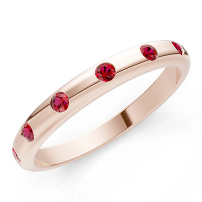 Flush Set Gemstone Wedding Gold Ring