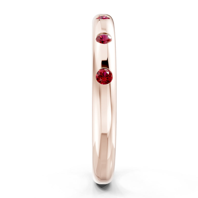 Flush Set Gemstone Wedding Gold Ring