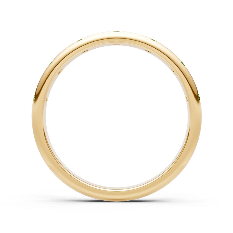 Peridot Flush Set Stacking Wedding Ring