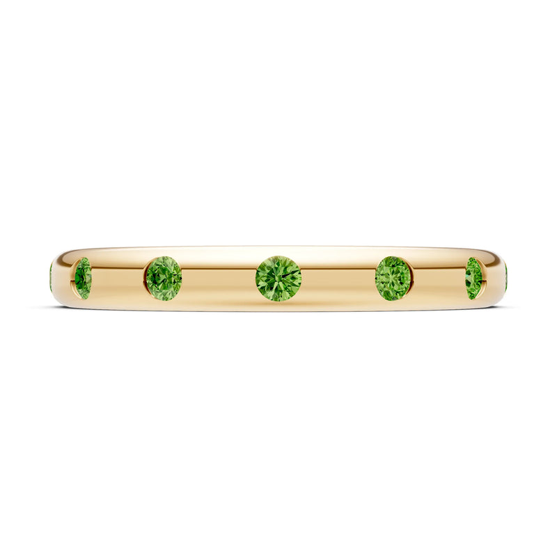 Flush Set Gemstone Wedding Gold Ring