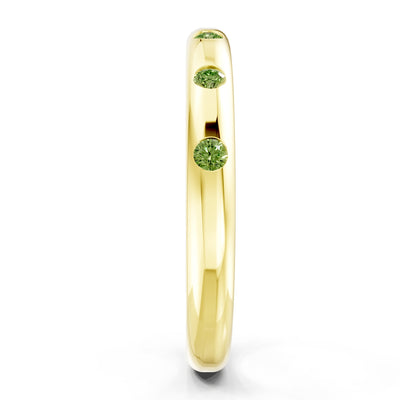 Flush Set Gemstone Wedding Gold Ring