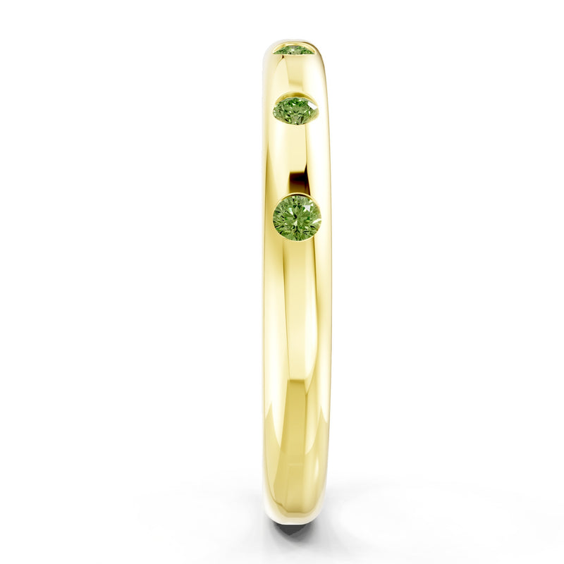 Flush Set Gemstone Wedding Gold Ring