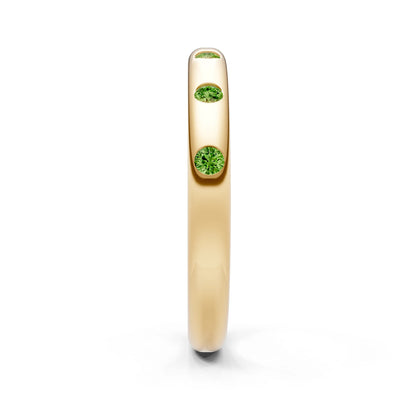 Peridot Flush Set Stacking Wedding Ring