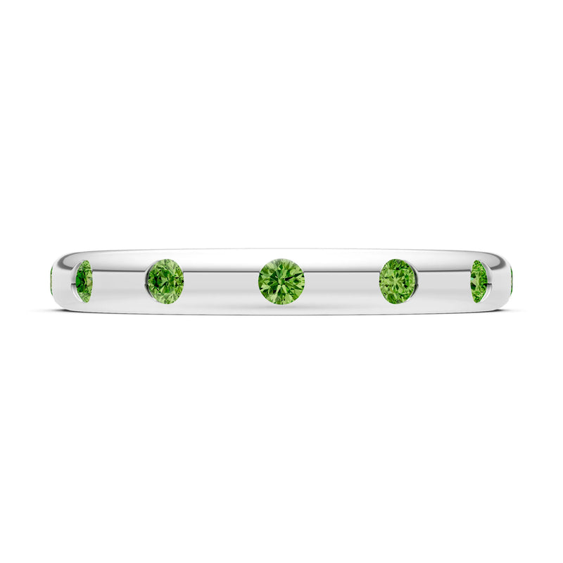 Peridot Flush Set Stacking Wedding Ring