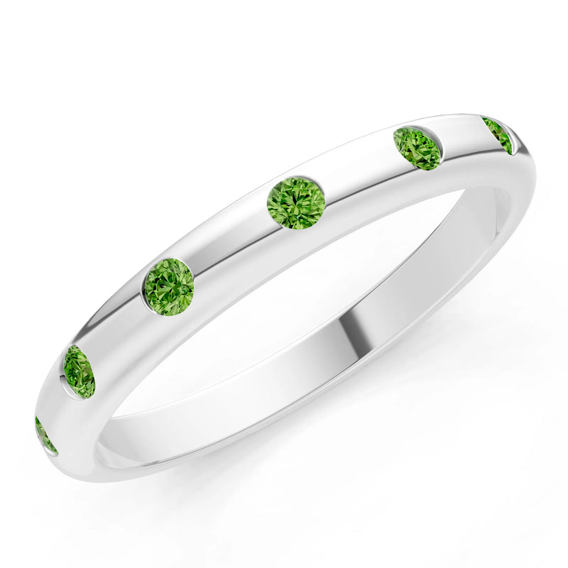 Peridot Flush Set Stacking Wedding Ring