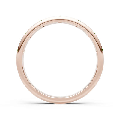 Peridot Flush Set Stacking Wedding Ring