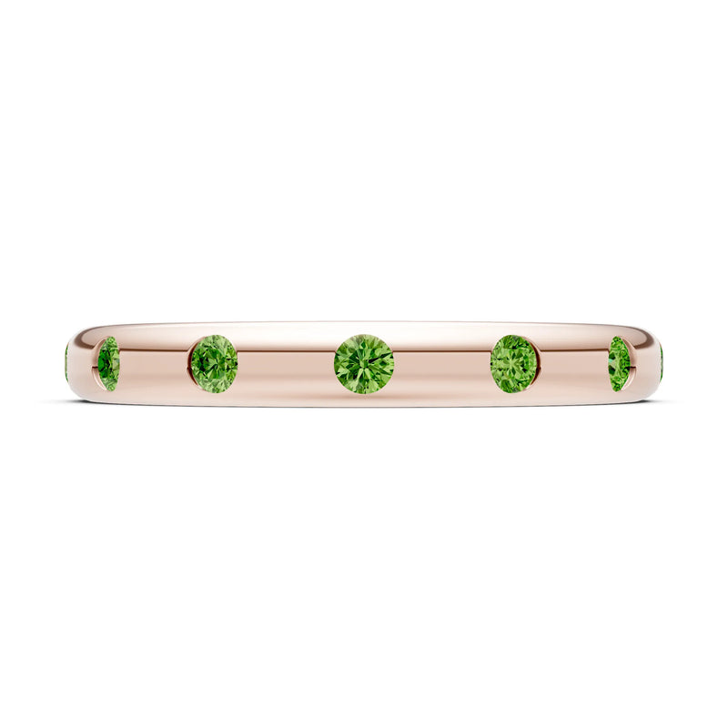 Peridot Flush Set Stacking Wedding Ring