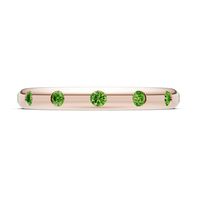 Flush Set Gemstone Wedding Gold Ring