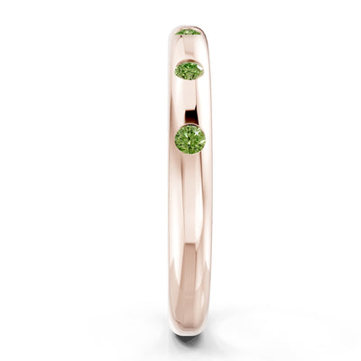 Flush Set Gemstone Wedding Gold Ring
