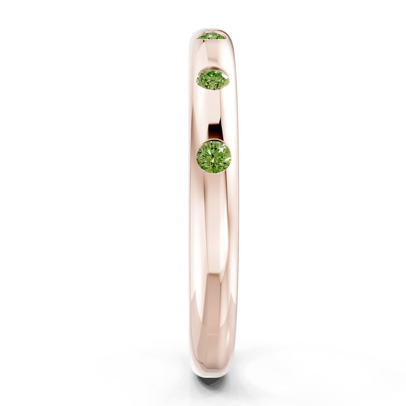 Flush Set Gemstone Wedding Gold Ring