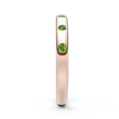 Peridot Flush Set Stacking Wedding Ring