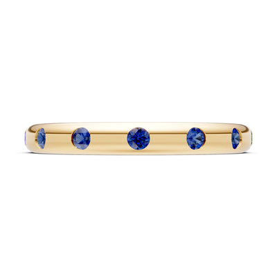 Flush Set Gemstone Wedding Gold Ring