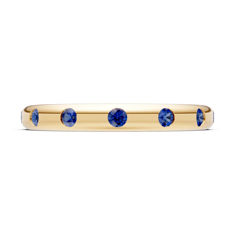 Flush Set Gemstone Wedding Gold Ring