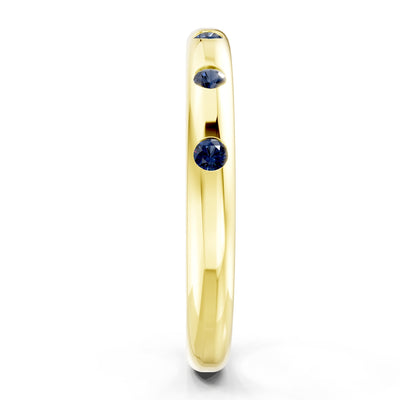 Flush Set Gemstone Wedding Gold Ring