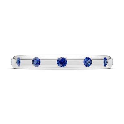 Flush Set Gemstone Wedding Gold Ring