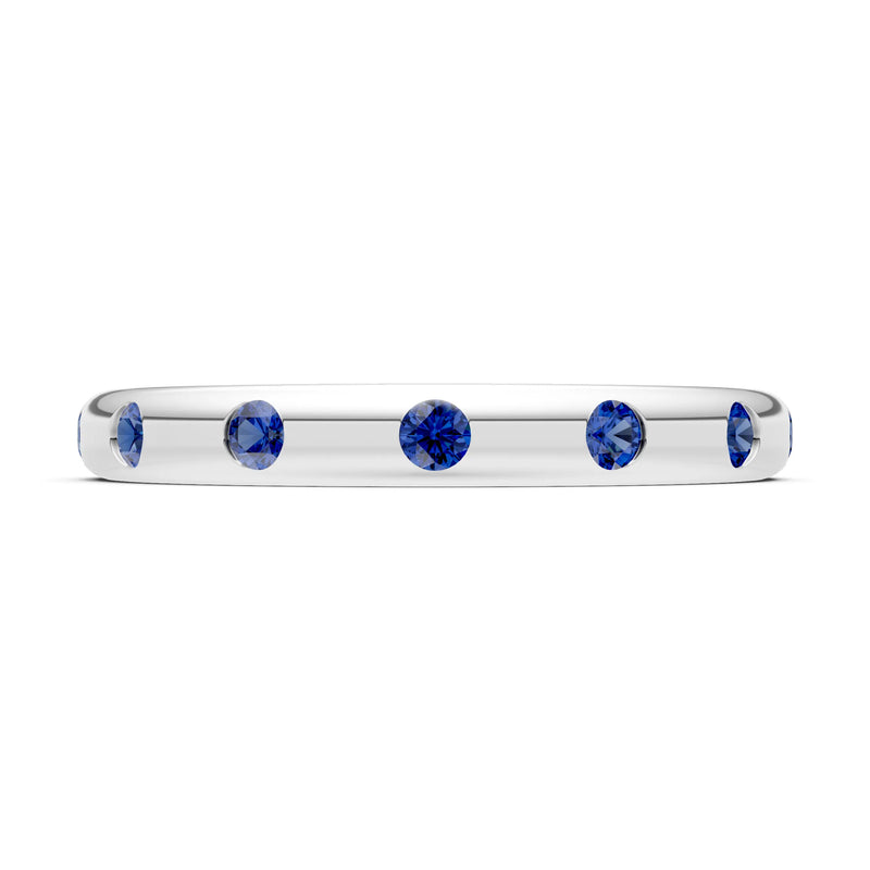 Flush Set Gemstone Wedding Gold Ring