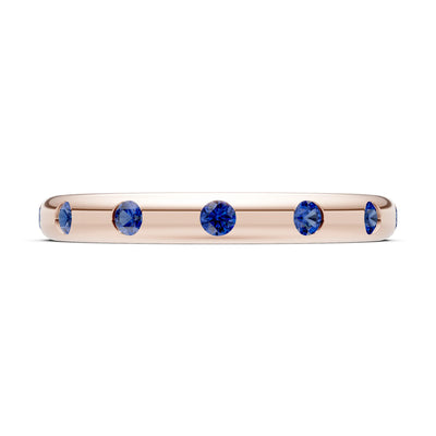 Flush Set Gemstone Wedding Gold Ring