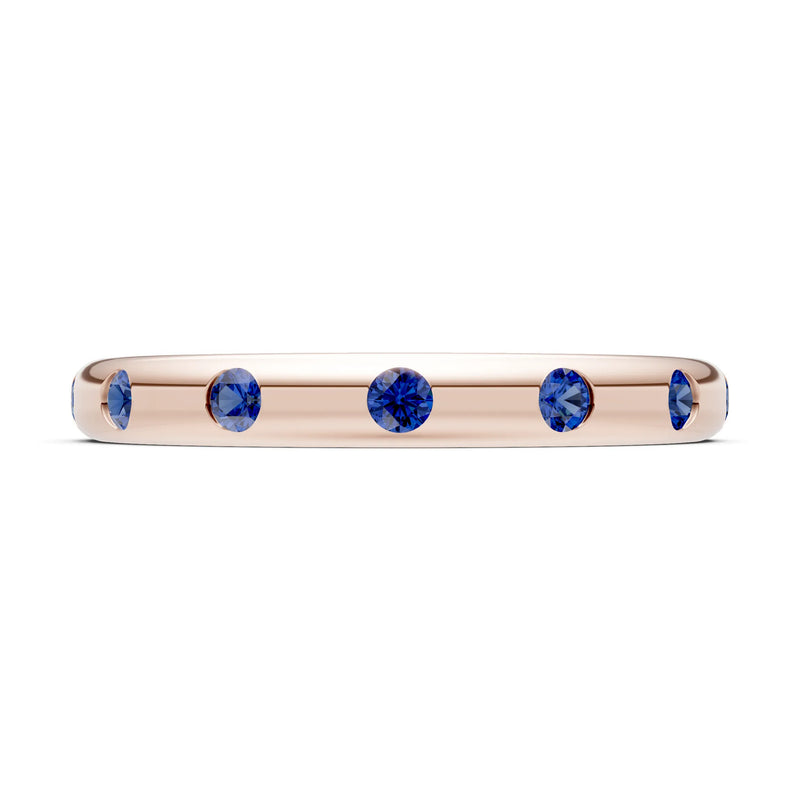 Flush Set Gemstone Wedding Gold Ring
