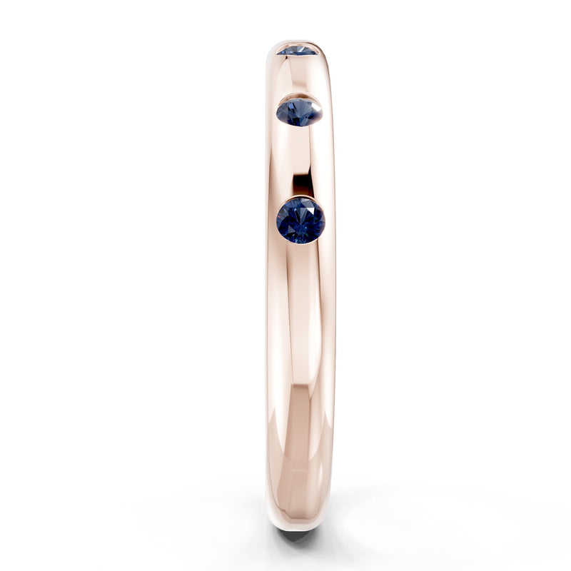 Flush Set Gemstone Wedding Gold Ring