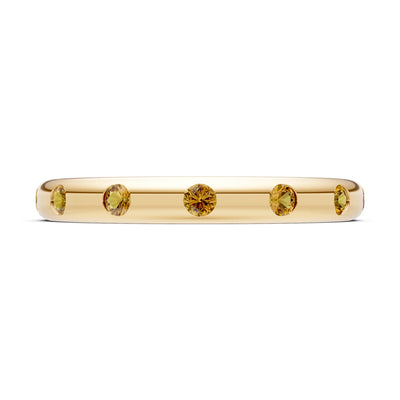 Citrine Flush Set Stacking Wedding Ring