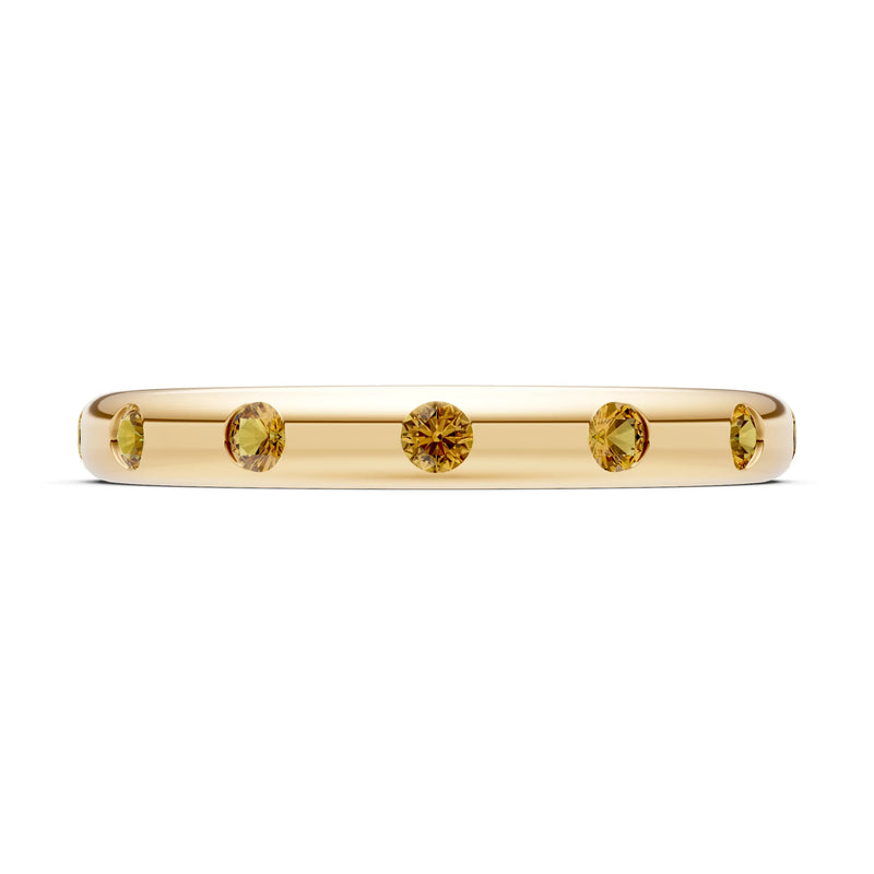 Flush Set Gemstone Wedding Gold Ring