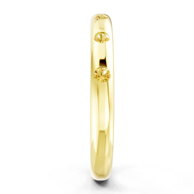 Flush Set Gemstone Wedding Gold Ring