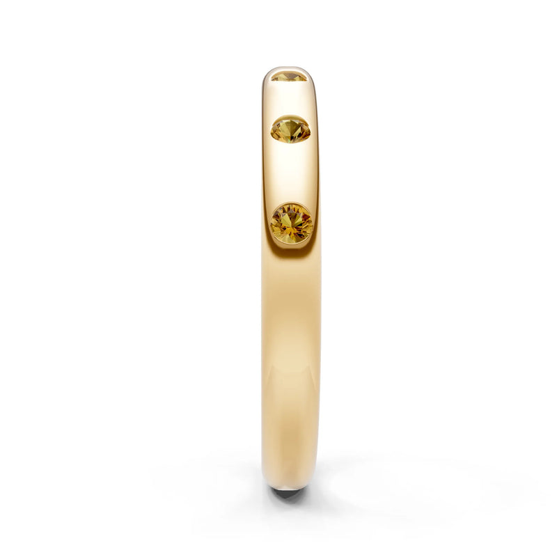 Citrine Flush Set Stacking Wedding Ring