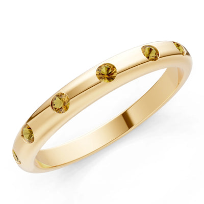 Citrine Flush Set Stacking Wedding Ring
