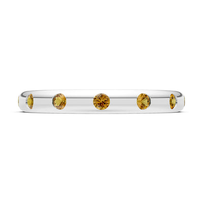 Flush Set Gemstone Wedding Gold Ring