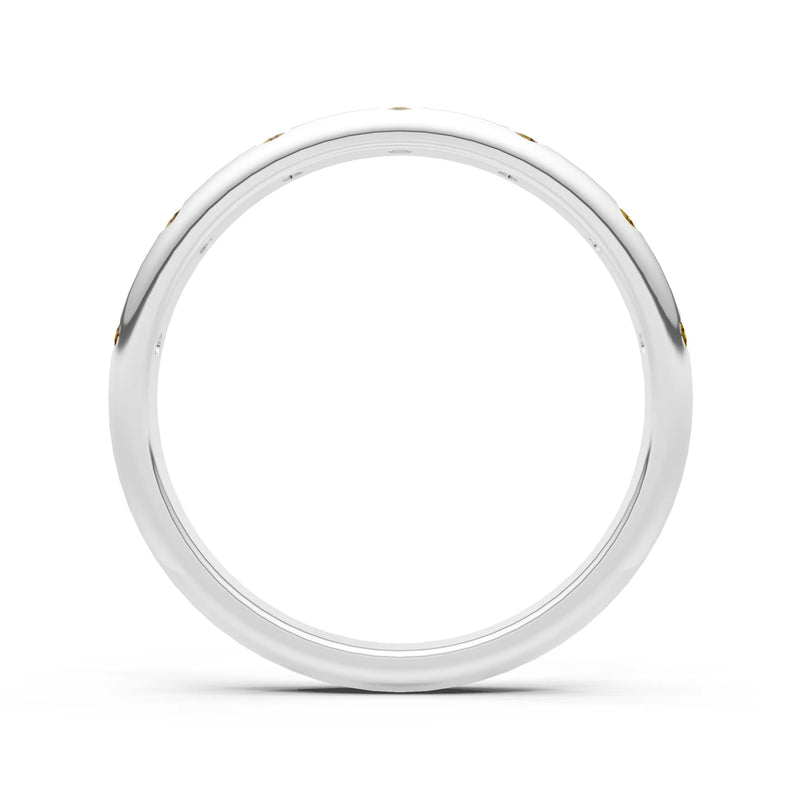 Citrine Flush Set Stacking Wedding Ring