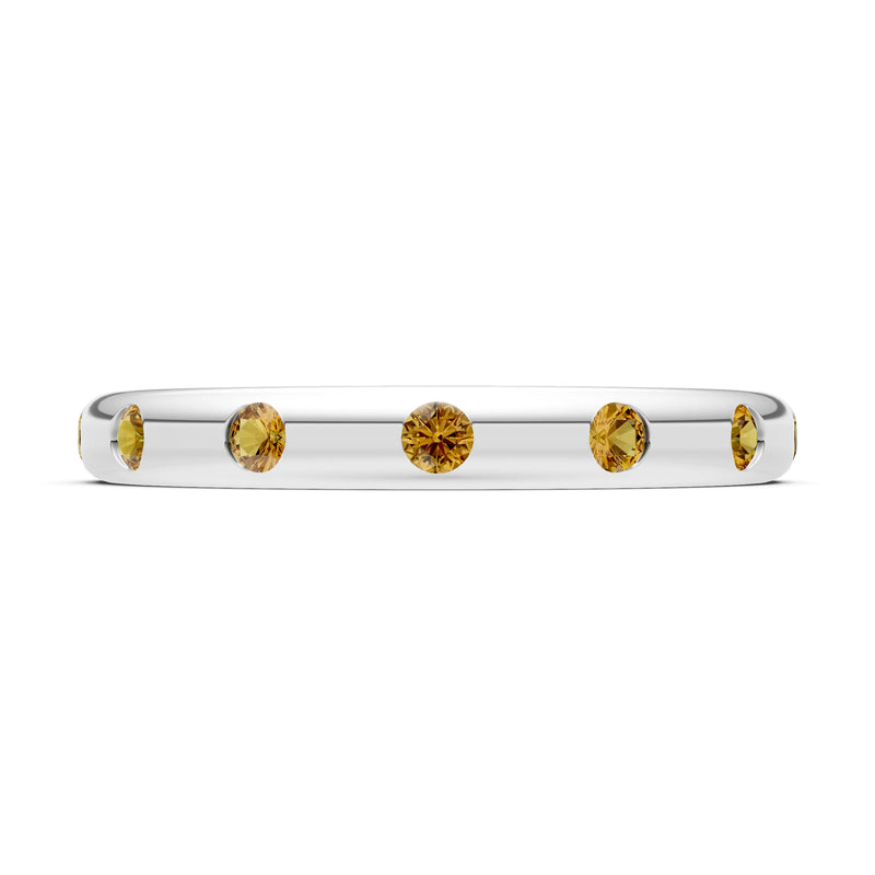 Citrine Flush Set Stacking Wedding Ring