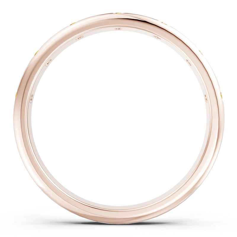 Flush Set Gemstone Wedding Gold Ring