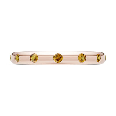 Flush Set Gemstone Wedding Gold Ring
