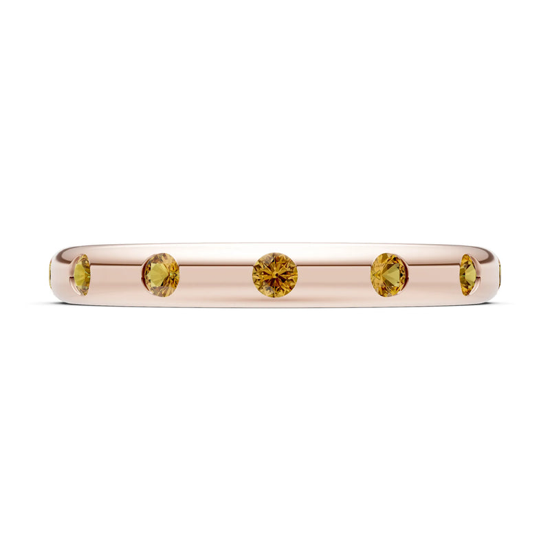 Citrine Flush Set Stacking Wedding Ring