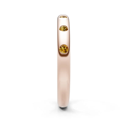 Citrine Flush Set Stacking Wedding Ring