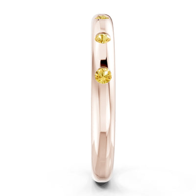 Flush Set Gemstone Wedding Gold Ring