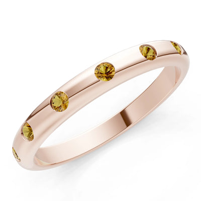 Citrine Flush Set Stacking Wedding Ring