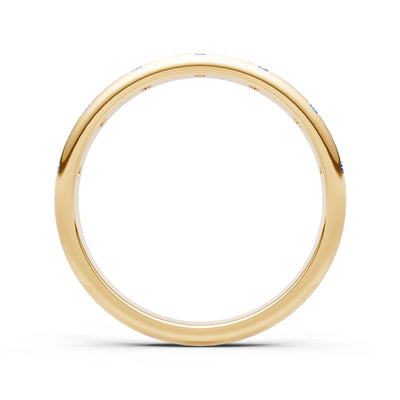 Swiss Blue Topaz Flush Set Stacking Wedding Ring