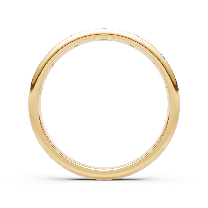 Swiss Blue Topaz Flush Set Stacking Wedding Ring