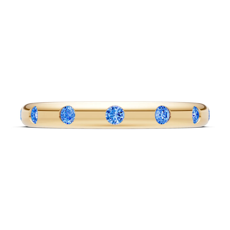 Swiss Blue Topaz Flush Set Stacking Wedding Ring