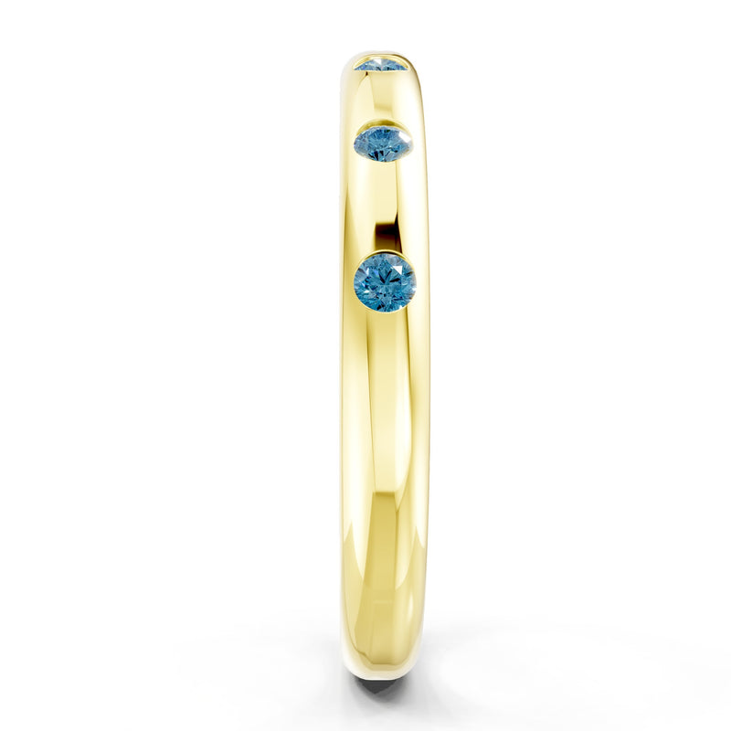 Flush Set Gemstone Wedding Gold Ring