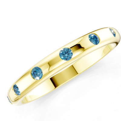 Flush Set Gemstone Wedding Gold Ring