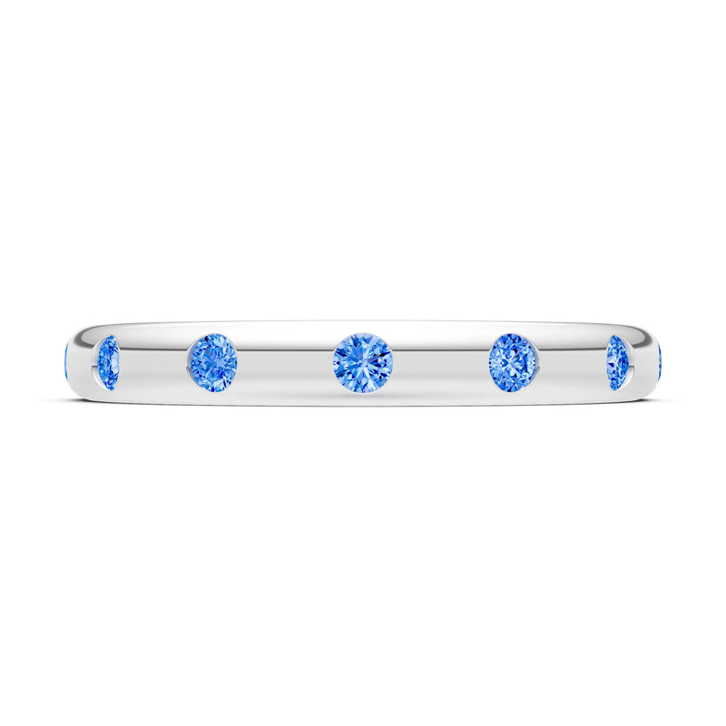 Flush Set Gemstone Wedding Gold Ring