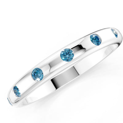 Flush Set Gemstone Wedding Gold Ring