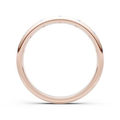 Swiss Blue Topaz Flush Set Stacking Wedding Ring