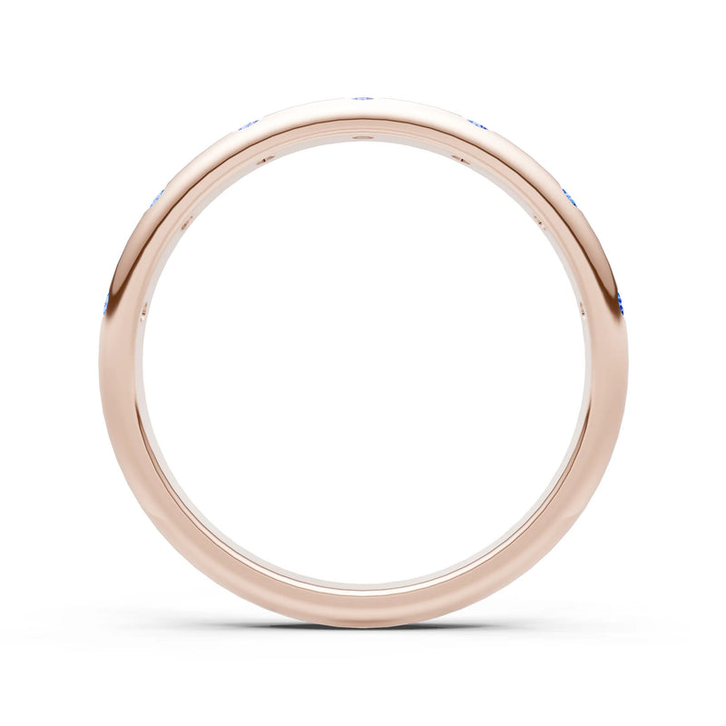 Swiss Blue Topaz Flush Set Stacking Wedding Ring