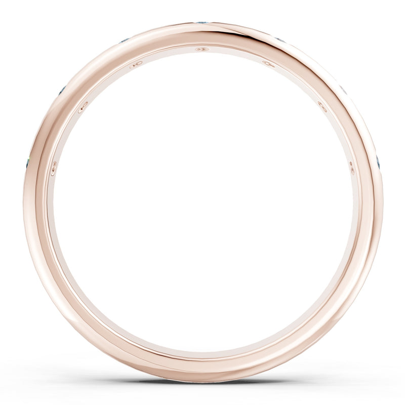 Flush Set Gemstone Wedding Gold Ring