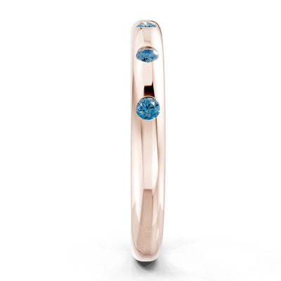 Flush Set Gemstone Wedding Gold Ring