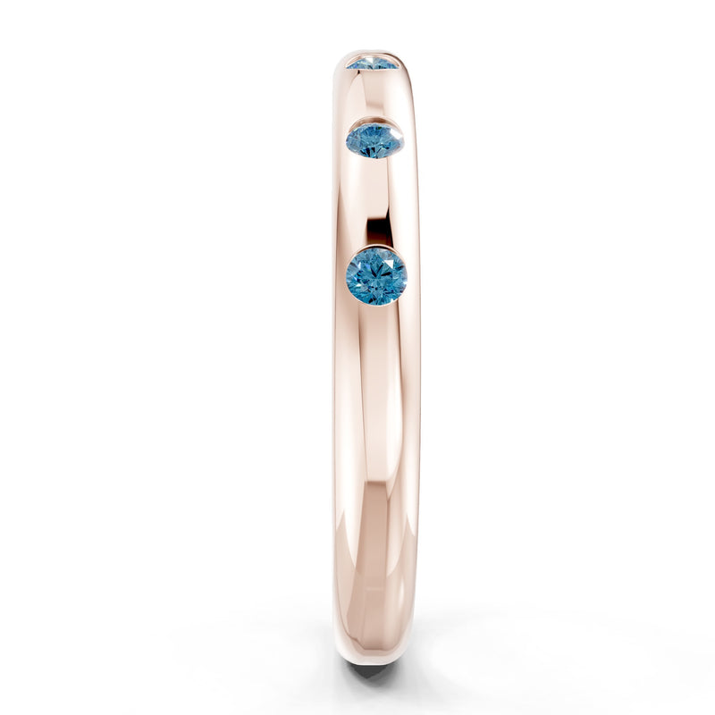 Flush Set Gemstone Wedding Gold Ring